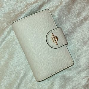 Coach Small Snap Wallet, Color: White Chalk/Gold